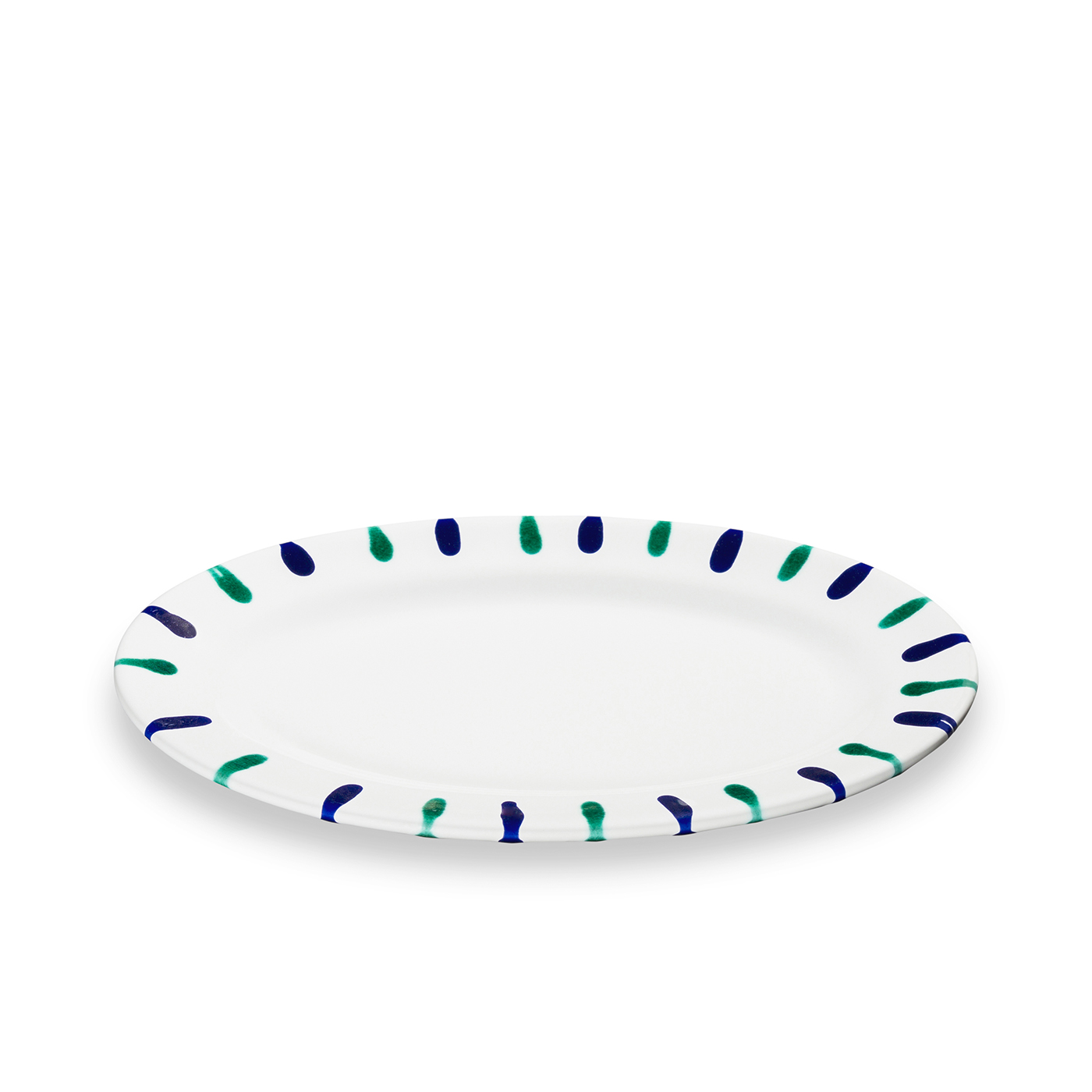 Platte oval mit Fahne