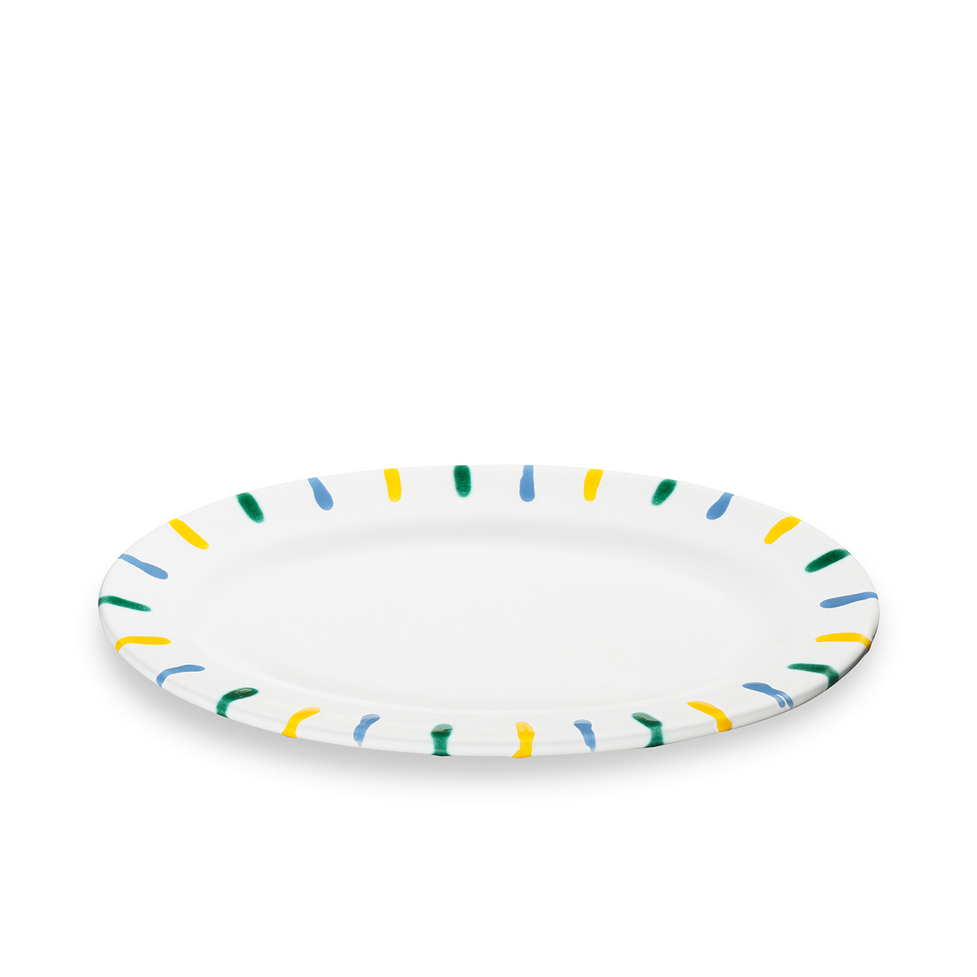 Platte oval mit Fahne